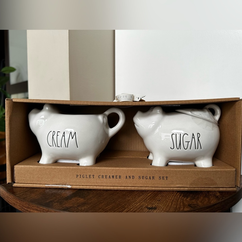 🇺🇸 Rae Dunn PIGLET CREAM AND SUGAR set